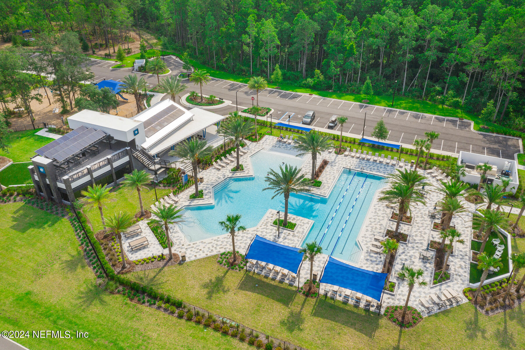 10279 Innovation Way Jacksonville, FL 32256 - Photo 35 of 42 an aerial view of a house with a garden and swimming pool