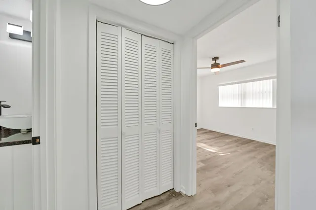 a view of an ocean with a house