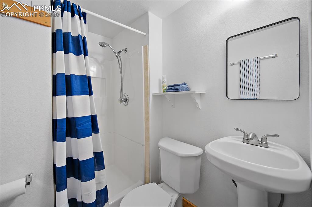 13475 South Hedi Road Sedalia, CO 80135 - Photo 13 of 28 a bathroom with a sink toilet and shower
