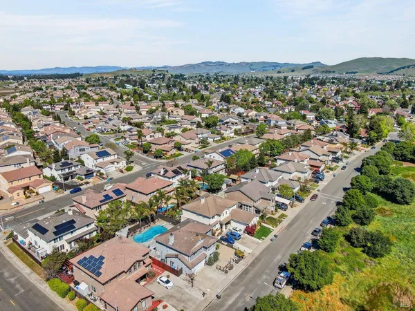 an aerial view of a city