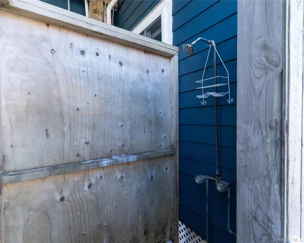 a view of wooden door