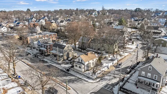 an aerial view of multiple house