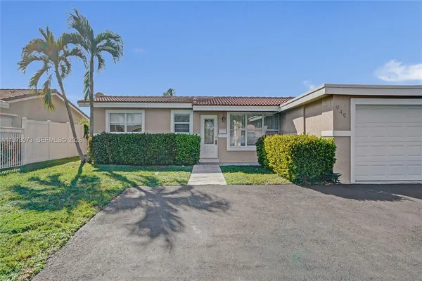 a house view with a garden space