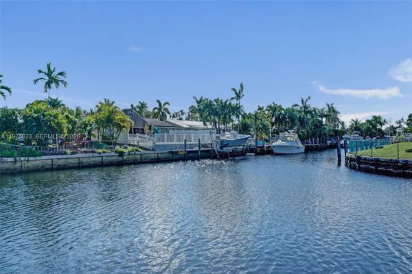 a view of a lake with boats