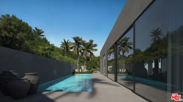 a view of a street with a building in the background