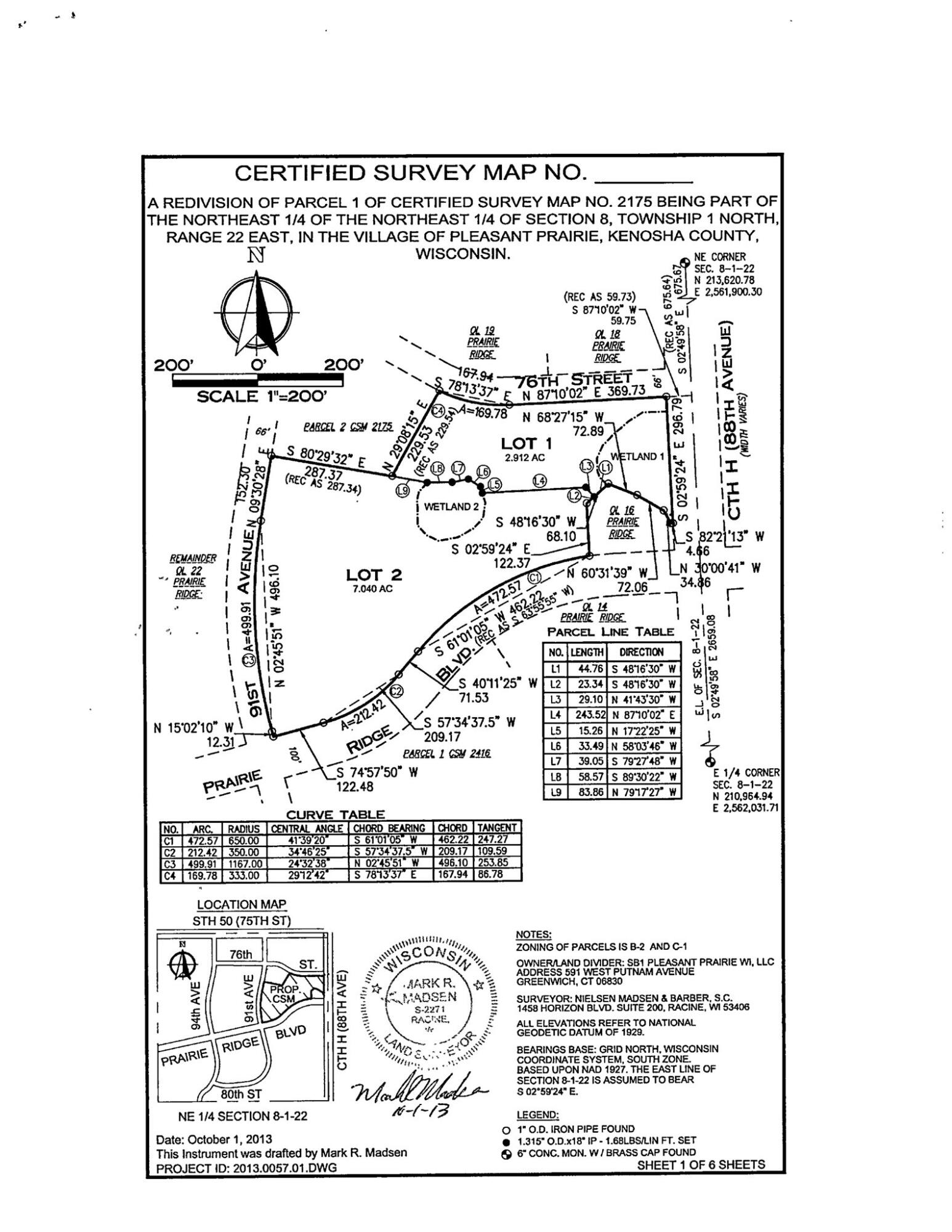Lt1 Prairie Ridge Boulevard Pleasant Prairie, WI 53158 - Photo 2 of 2 Survey