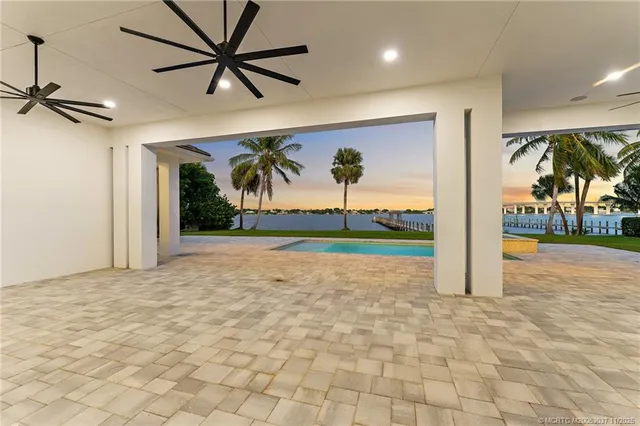 a view of a terrace with sitting area