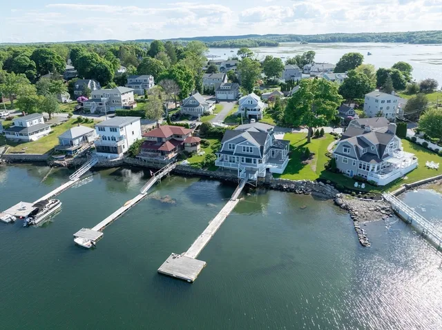 a view of a lake with a house