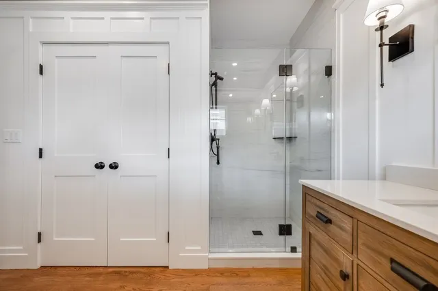 a bathroom with a shower