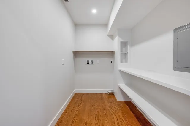 a view of room with empty racks