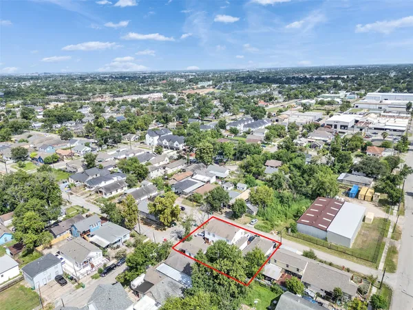 an aerial view of a city
