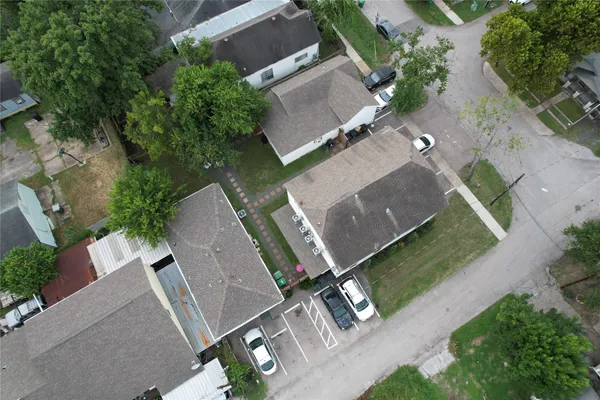 an aerial view of residential house with outdoor space