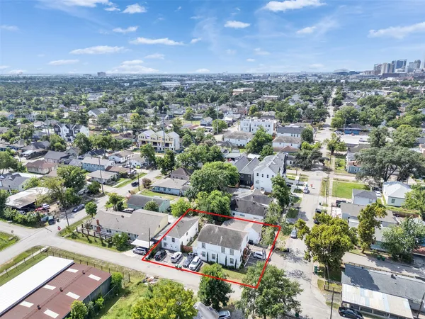 an aerial view of a city