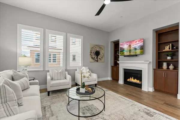 a black and white photo of a park