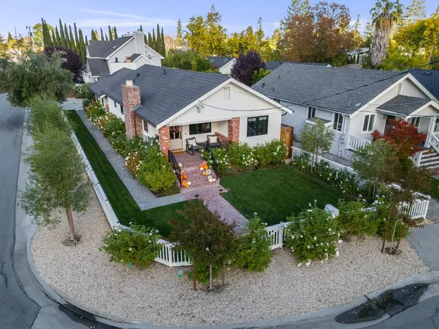 an aerial view of a house