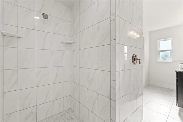 a bathroom with a shower