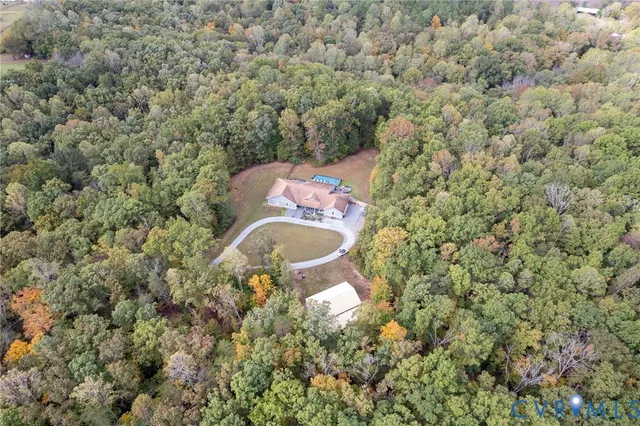 a outdoor space with lots of trees