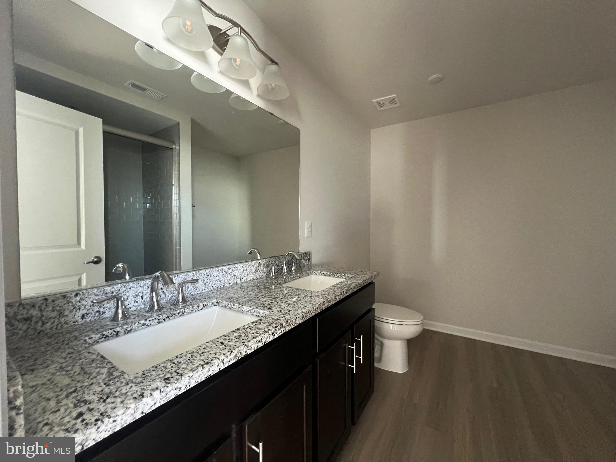 35 Signal Knob Cottage Drive Strasburg, VA 22657 - Photo 24 of 30 a bathroom with a granite countertop sink a toilet and a mirror