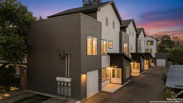 a view of a house with many windows