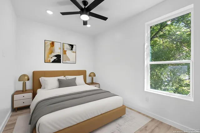 a workspace with furniture and window