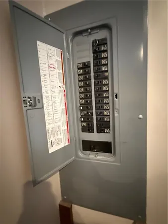 a water heater on the side of a door