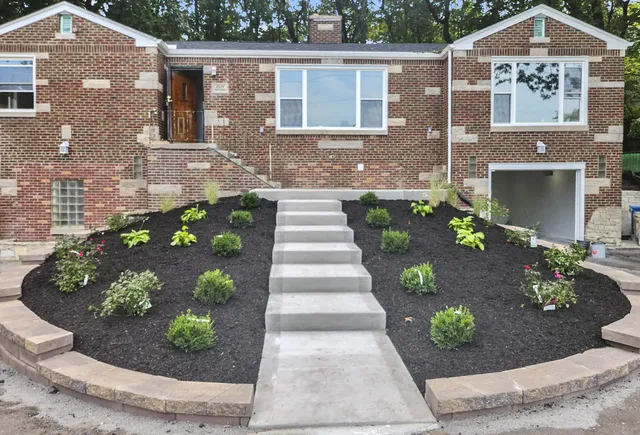 a front view of a house