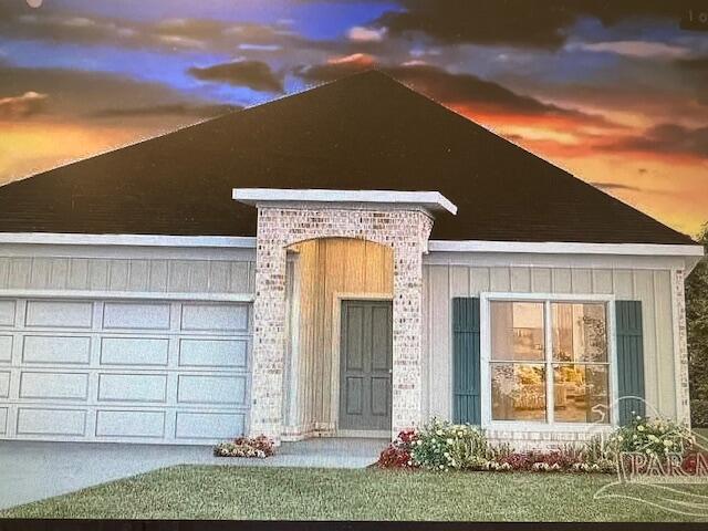 front view of a house with a yard