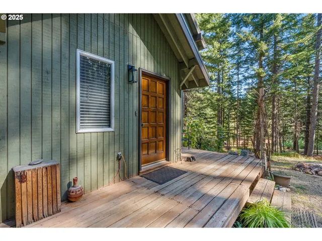 a backyard of a house with seating space