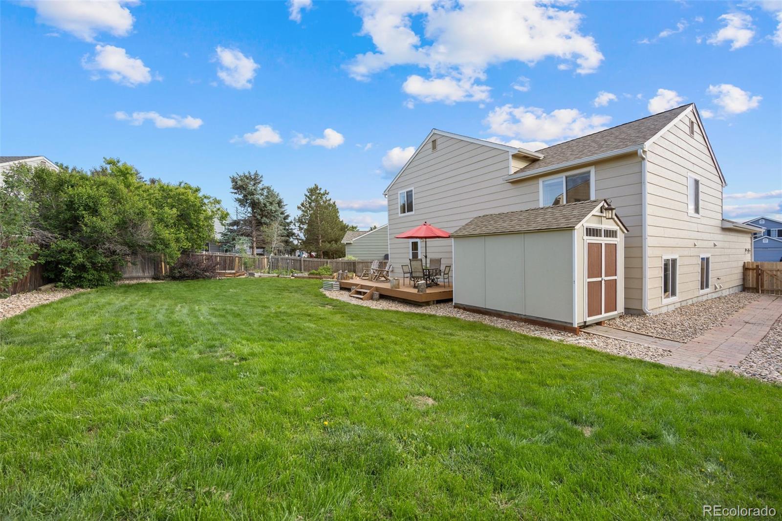 11100 Callaway Court Parker, CO 80138 - Photo 24 of 39 a view of a backyard with plants and a backyard