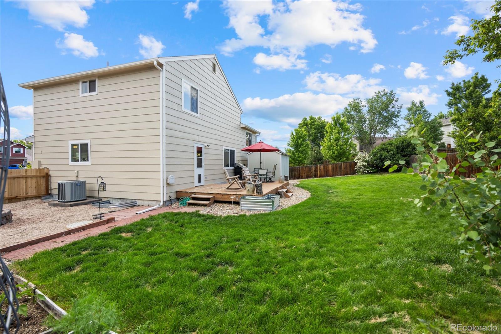 11100 Callaway Court Parker, CO 80138 - Photo 25 of 39 a view of a house with backyard and sitting area