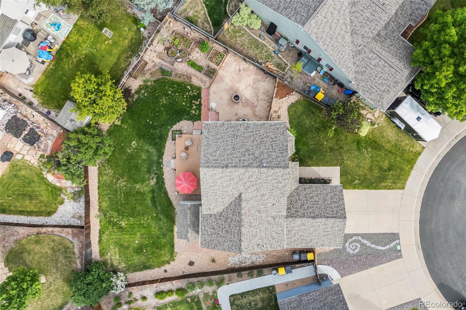 11100 Callaway Court Parker, CO 80138 - Photo 31 of 39 an aerial view of a house with swimming pool