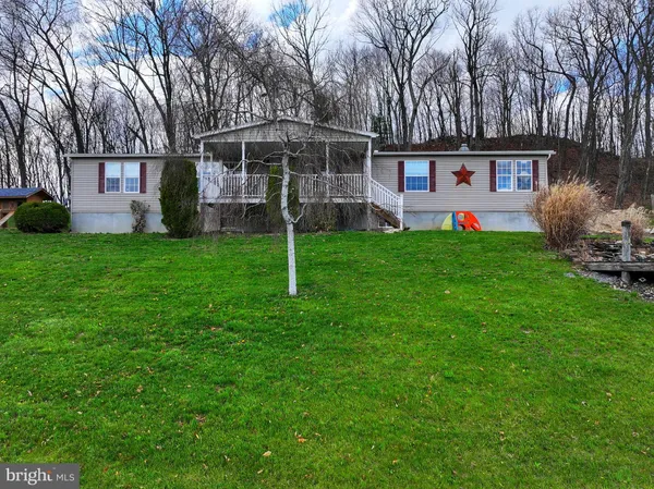 a view of a house with a backyard and a tree