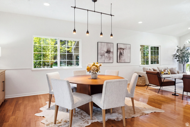 1462 Rio Grande Road Park City, UT 84098 - Photo 12 of 30 Hardwood flooring, recessed lighting, white walls, multiple windows, and a linear pendant light fixture