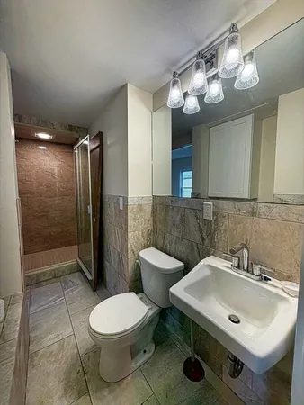 a bathroom with a shower