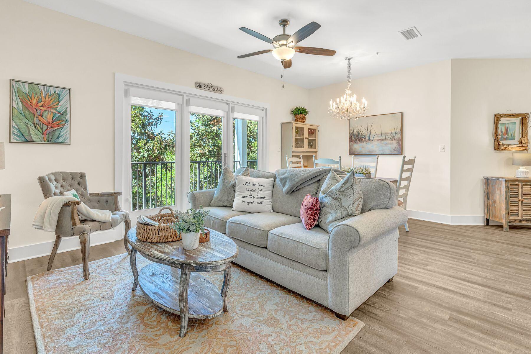 4000 West County Highway 30A, Unit 322 Santa Rosa Beach, FL 32459 - Photo 7 of 30 a living room with furniture and a large window