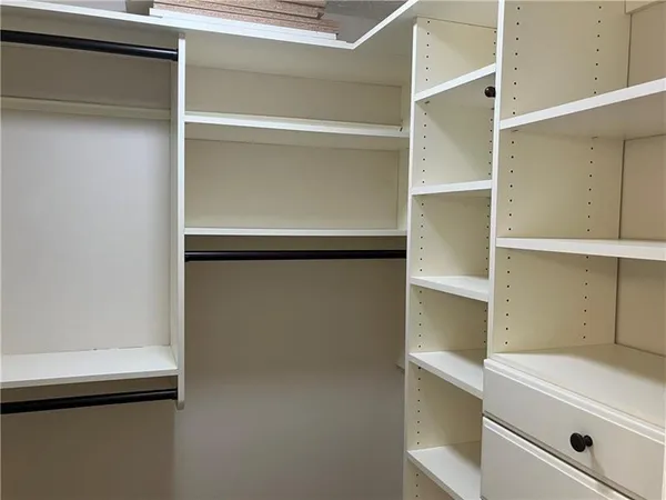 a close view of closet