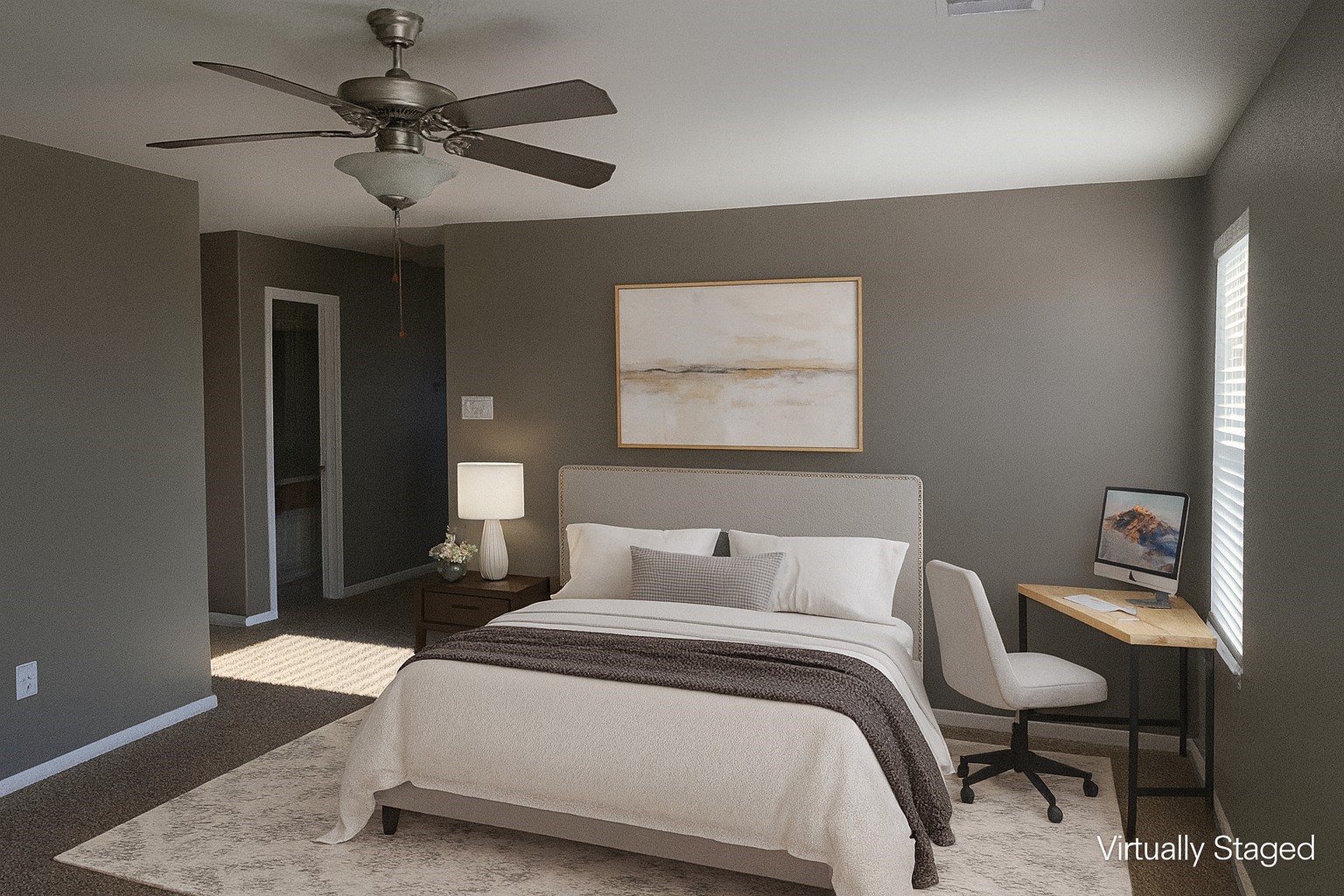 18003 Svensson Slade Lane Houston, TX 77044 - Photo 6 of 24 a bedroom with a bed window and a desk