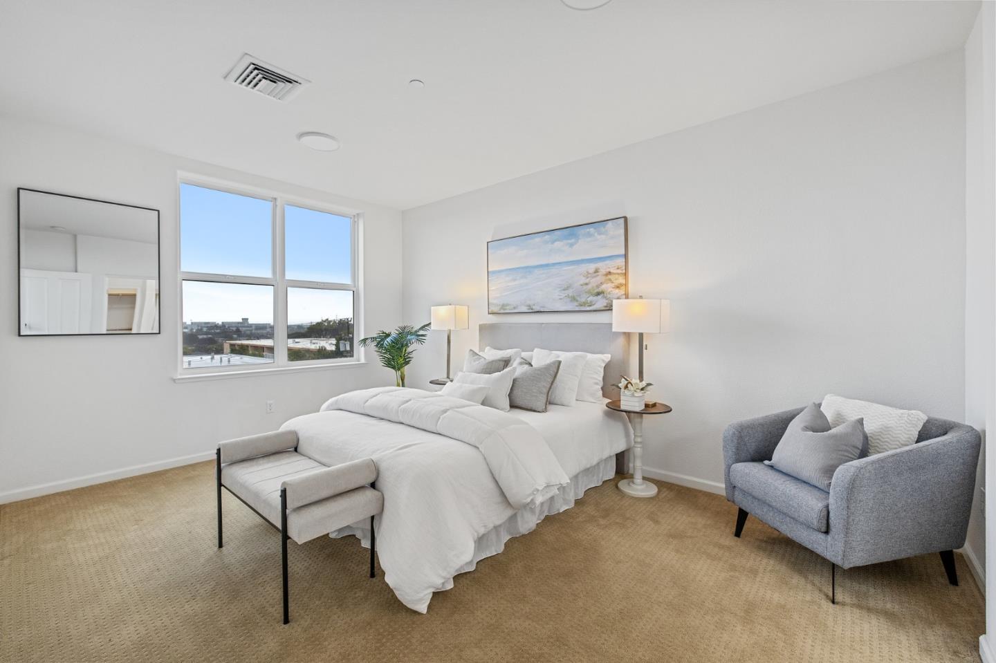 1388 Broadway, Unit 477 Millbrae, CA 94030 - Photo 14 of 33 a bedroom with a bed and window