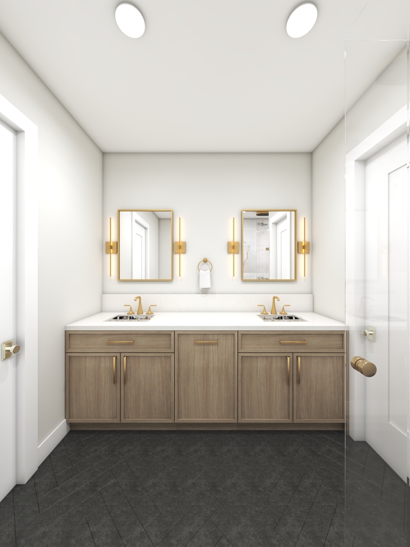 3614 North Marshfield Avenue Chicago, IL 60613 - Photo 14 of 30 a spacious bathroom with a granite countertop sink and mirror with bathtub