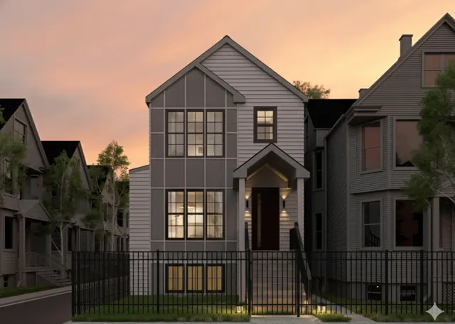 a front view of a house