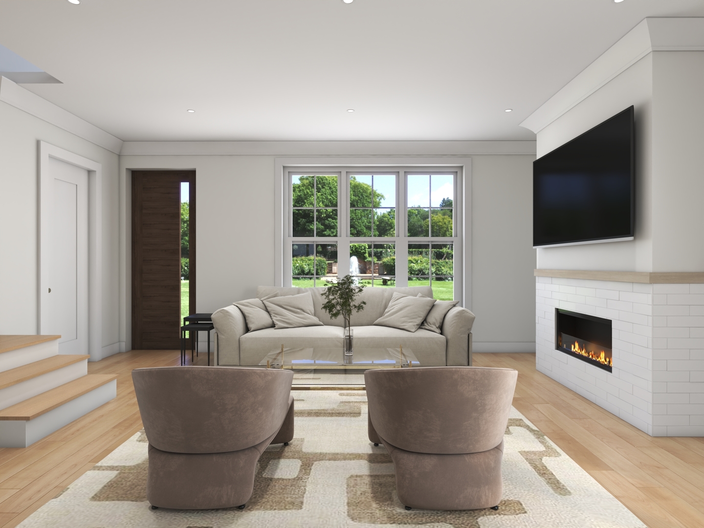 3614 North Marshfield Avenue Chicago, IL 60613 - Photo 3 of 30 a living room with couches a coffee table and a flat screen tv