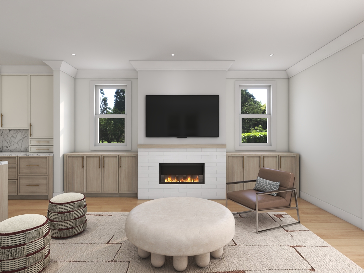 3614 North Marshfield Avenue Chicago, IL 60613 - Photo 10 of 30 a living room with furniture a flat screen tv and a fireplace