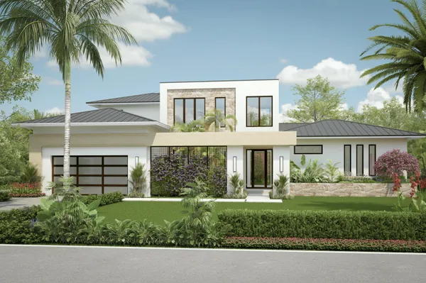 front view of a house with a yard