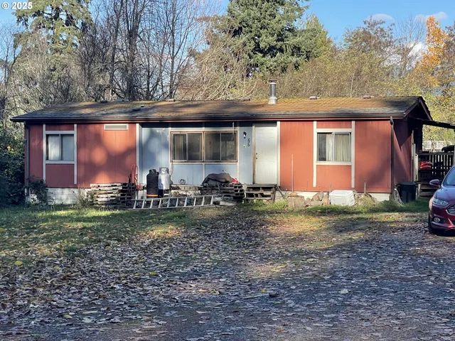 a view of a house with a yard and plants