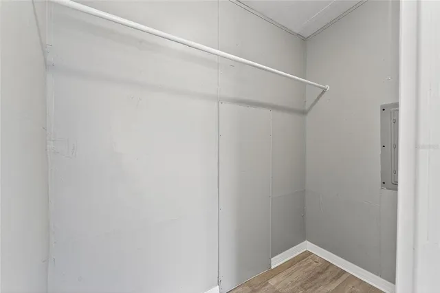 a view of small space with empty racks