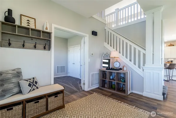 a living room with furniture