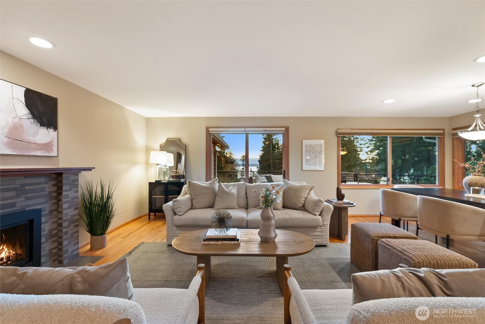 18431 High Street Edmonds, WA 98020 - Photo 3 of 40 a living room with furniture and a fireplace