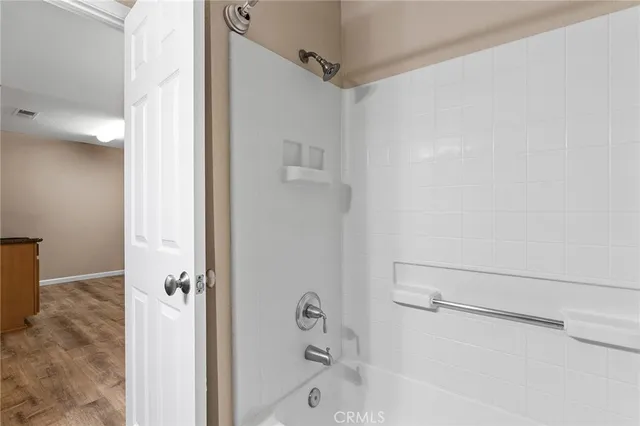 an empty room with closet