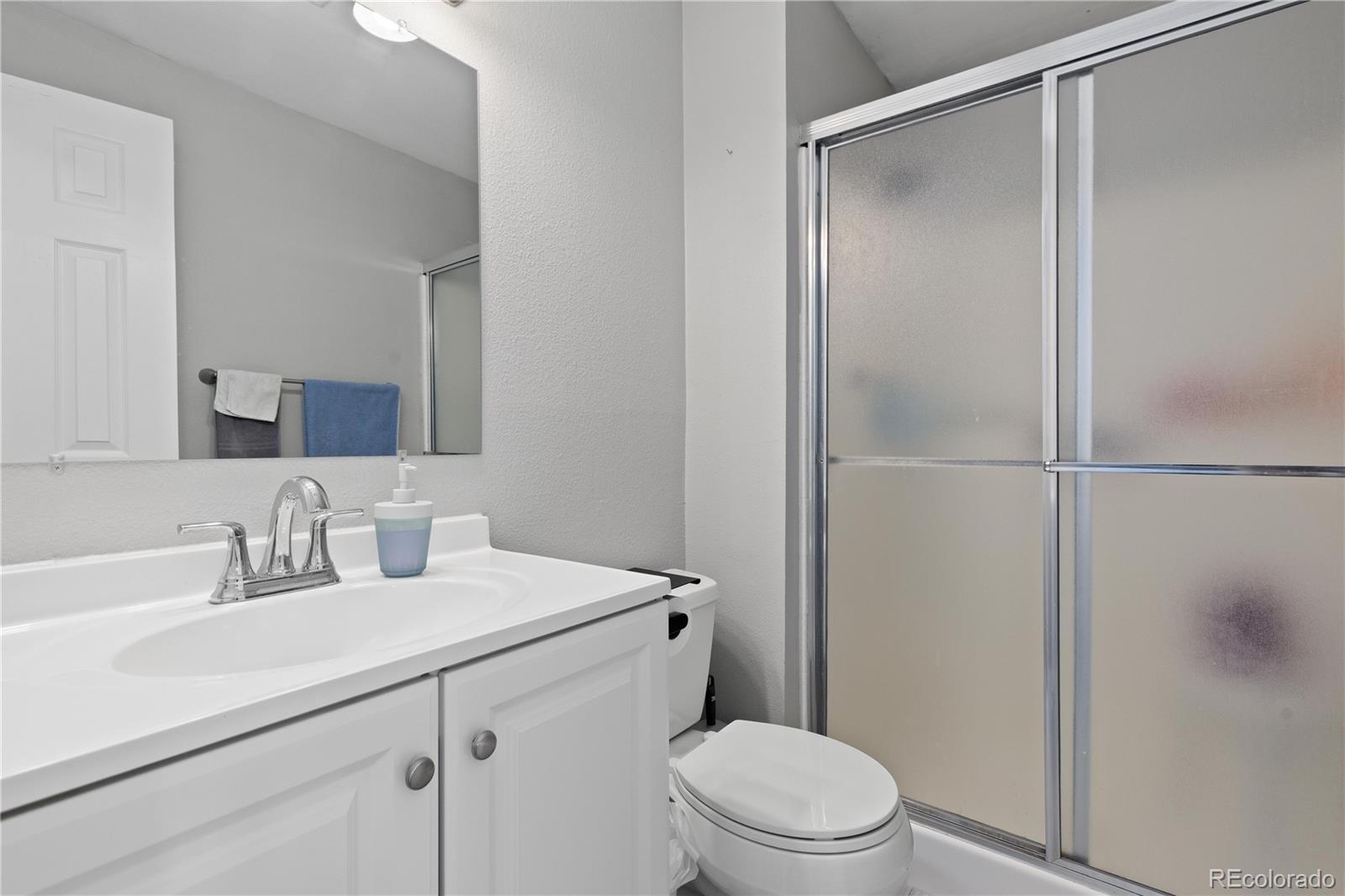 9364 Cattail Court Highlands Ranch, CO 80126 - Photo 21 of 31 a bathroom with a sink toilet and shower