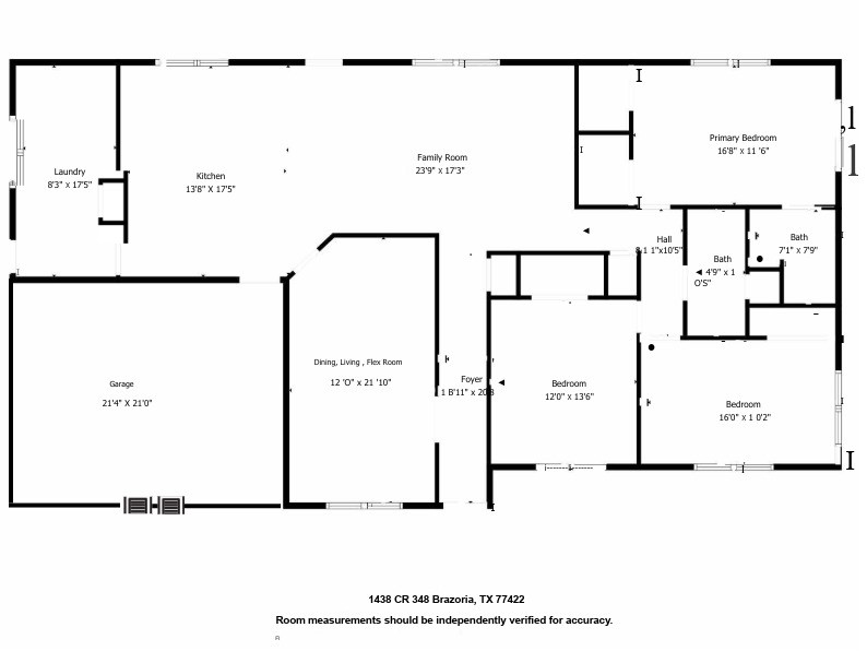 1438 County Road 348 Brazoria, TX 77422 - Photo 25 of 25 a picture of a floor plan